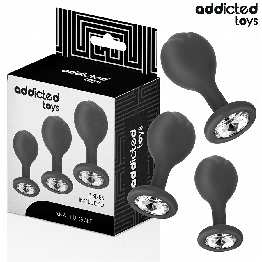 ADDICTED TOYS - SET OF 3 ANAL PLUG SILICONE WITH JEWEL
