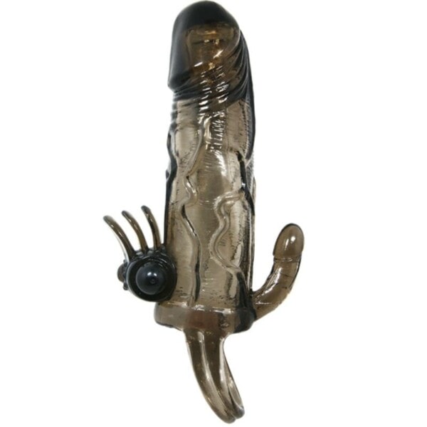 BAILE - BRAVE MAN PENIS COVER WITH CLIT AND ANAL STIMULATION DOUBLE BULLET BLACK 16.5 CM 4