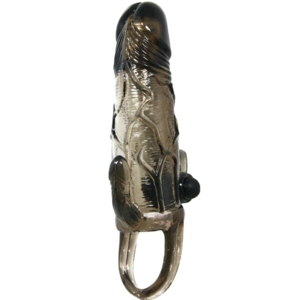 BAILE - BRAVE MAN PENIS COVER WITH CLIT AND ANAL STIMULATION DOUBLE BULLET BLACK 16.5 CM 5