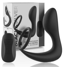 BLACK&SILVER - REMOTE CONTROL ANAL MASSAGER RECHARGEABLE SILICONE BLACK 2