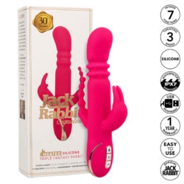 CALEXOTICS - JACK FANTASY TRIPLE HEATED VIBRATOR RABBIT PINK 2