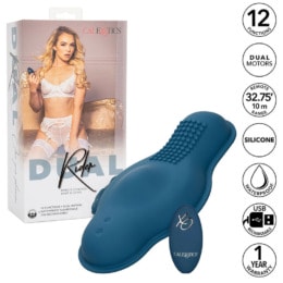 CALEXOTICS - RIDER MASSAGER DOUBLE MOTOR REMOTE CONTROL BLUE 2