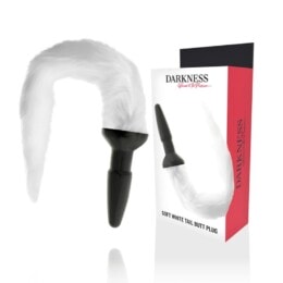DARKNESS - SILICONE ANAL PLUG WITH WHITE TAIL 2