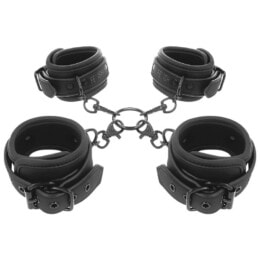 FETISH SUBMISSIVE - SET OF HAND AND ANKLE HANDCUFFS WITH NOPRENE LINING