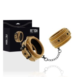 FETISH SUBMISSIVE ORIGEN - VEGAN LEATHER HANDCUFFS WITH NEOPRENE LINING 2