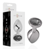Intense - Aluminum Metal Anal Plug With Black Crystal Size S