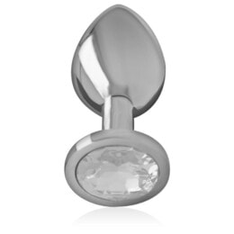Intense - Aluminum Metal Anal Plug With Silver Crystal Size M-1