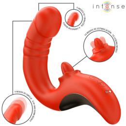 INTENSE - PAULINA VIBRATOR AND STIMULATOR IN U SHAPE RED 2