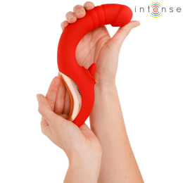 INTENSE - PAULINA VIBRATOR AND STIMULATOR IN U SHAPE RED 2