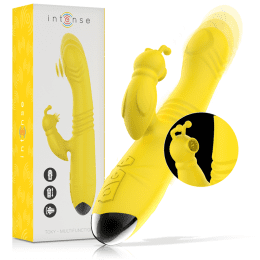INTENSE - TOKY MULTIFUNCTION VIBRATOR UP & DOWN WITH CLITORAL STIMULATOR YELLOW 2