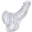 KING COCK – CLEAR REALISTIC CURVED PENIS WITH BALLS 16.5 CM TRANSPARENT 3