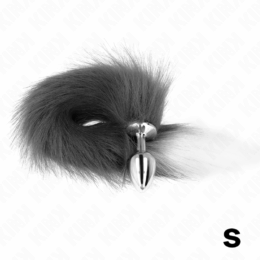 KINK - ANAL PLUG SIZE S 7 X 3 CM WITH SYNTHETIC TAIL 40 CM GREY AND WHITE 2