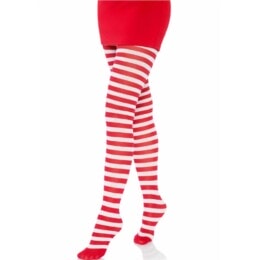 LEG AVENUE - WHITE/RED STRIPED TIGHTS 2