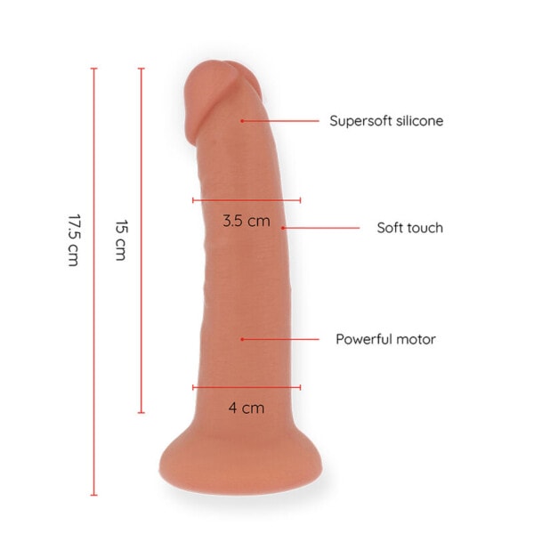 ONINDER - SMALL BOGOTÁ VIBRATOR DILDO 9 SPEEDS NATURAL 17.5 CM -O- 4 CM - FREE APP 3