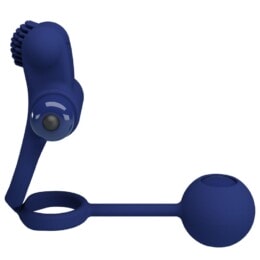 PRETTY LOVE - REMINGTON DOUBLE VIBRATING RING WITH PLUG BLUE 2