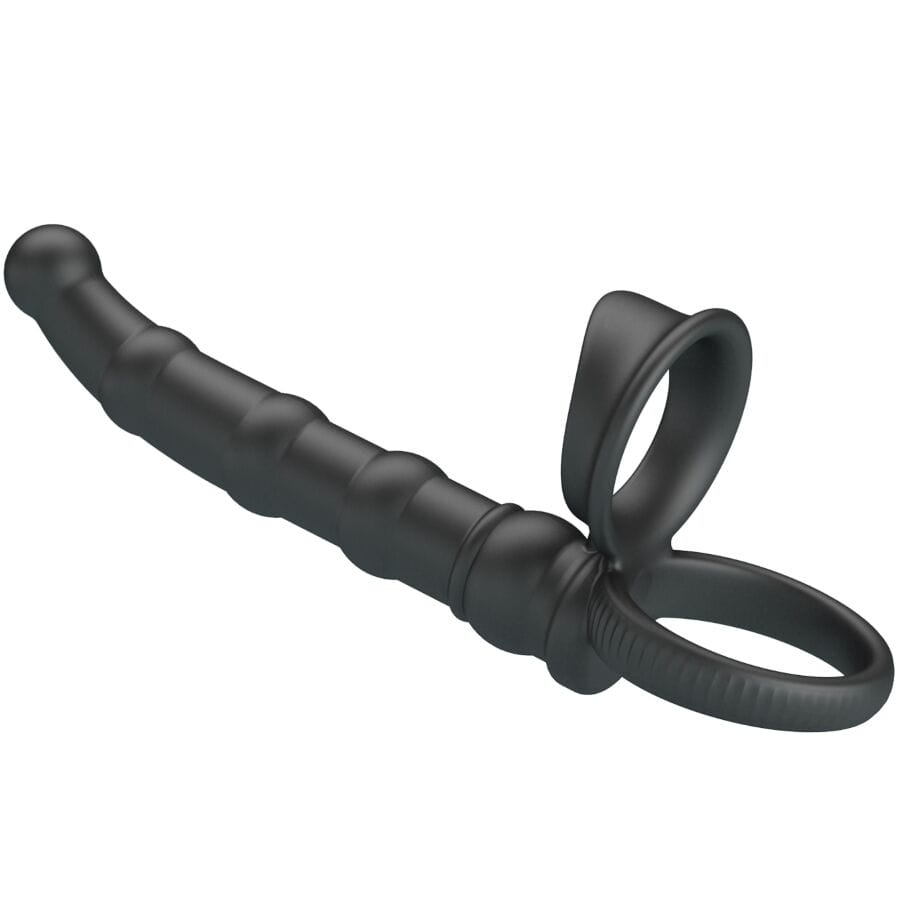 PRETTY LOVE - TATUM VIBRATING PENIS RING WITH PLUG 10 VIBRATIONS BLACK 2
