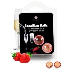 SECRETPLAY - STRAWBERRY AND CHAMPAGNE BRAZILIAN BALLS SET 2