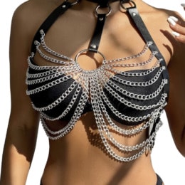 SUBBLIME - CHEST HARNESS WITH BIG RING CHAINS ONE SIZE 2
